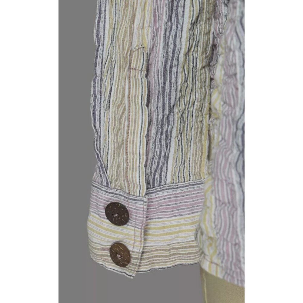 FREE PEOPLE HIGH TIDE PURPLE STRIPED OVERSIZED SHIRT - Picture 7 of 9